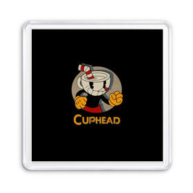 Магнит 55*55 с принтом Cuphead , Пластик | Размер: 65*65 мм; Размер печати: 55*55 мм | cuphead | капхед | компьтерная игра