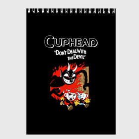 Скетчбук с принтом Cuphead , 100% бумага
 | 48 листов, плотность листов — 100 г/м2, плотность картонной обложки — 250 г/м2. Листы скреплены сверху удобной пружинной спиралью | cuphead | капхед | компьтерная игра