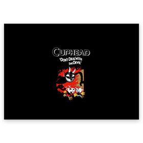 Поздравительная открытка с принтом Cuphead , 100% бумага | плотность бумаги 280 г/м2, матовая, на обратной стороне линовка и место для марки
 | Тематика изображения на принте: cuphead | капхед | компьтерная игра