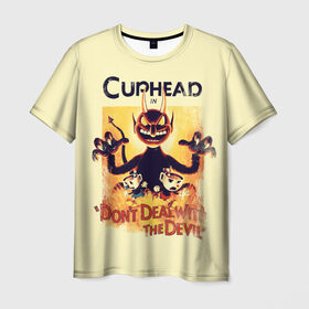 Мужская футболка 3D с принтом Cuphead , 100% полиэфир | прямой крой, круглый вырез горловины, длина до линии бедер | cuphead | капхед | компьтерная игра