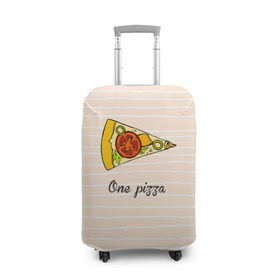 Чехол для чемодана 3D с принтом One Love, One Pizza , 86% полиэфир, 14% спандекс | двустороннее нанесение принта, прорези для ручек и колес | 