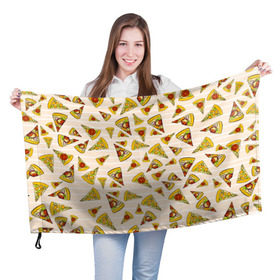 Флаг 3D с принтом Pizza love , 100% полиэстер | плотность ткани — 95 г/м2, размер — 67 х 109 см. Принт наносится с одной стороны | 14 февраля | love | pizza | valentine | любовь
