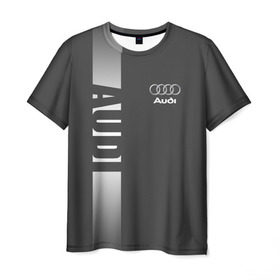 Мужская футболка 3D с принтом AUDI SPORT , 100% полиэфир | прямой крой, круглый вырез горловины, длина до линии бедер | ауди | машины