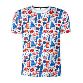 Мужская футболка 3D спортивная с принтом Люблю Лондон , 100% полиэстер с улучшенными характеристиками | приталенный силуэт, круглая горловина, широкие плечи, сужается к линии бедра | big ben | bridge | london | авттерн | англия | биг бен | королева | лондон | лондонский | мост | флаг