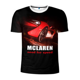 Мужская футболка 3D спортивная с принтом McLaren - жажда скорости , 100% полиэстер с улучшенными характеристиками | приталенный силуэт, круглая горловина, широкие плечи, сужается к линии бедра | auto | mclaren 570s | авто | автомобиль | машина | суперкар | тачка