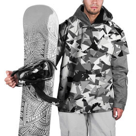 Накидка на куртку 3D с принтом Городской серый камуфляж , 100% полиэстер |  | армия | геометрический | геометрия | маскировка | милитари | паттерн | текстура | треугольники | чернобелый