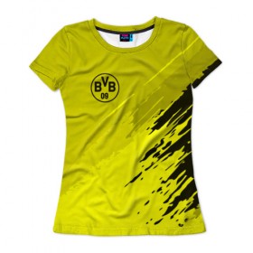 Женская футболка 3D с принтом Borussia 2018 Original , 100% полиэфир ( синтетическое хлопкоподобное полотно) | прямой крой, круглый вырез горловины, длина до линии бедер | 
