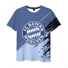 Мужская футболка 3D с принтом FC Bayern Munchen style , 100% полиэфир | прямой крой, круглый вырез горловины, длина до линии бедер | Тематика изображения на принте: football | soccer | байерн