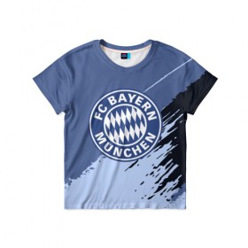 Детская футболка 3D с принтом FC Bayern Munchen style , 100% гипоаллергенный полиэфир | прямой крой, круглый вырез горловины, длина до линии бедер, чуть спущенное плечо, ткань немного тянется | football | soccer | байерн