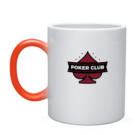 Кружка хамелеон с принтом Poker Club , керамика | меняет цвет при нагревании, емкость 330 мл | Тематика изображения на принте: 