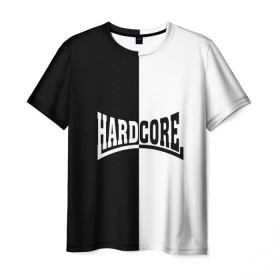 Мужская футболка 3D с принтом Hardcore , 100% полиэфир | прямой крой, круглый вырез горловины, длина до линии бедер | hard core | hardcor | hardcore | быстрый | жанр | жёсткий | метал | музыка | музыкальный | музыки | олдскул | панк | радикальный | рок | рэп | техно | треш | тяжелый | хард кор