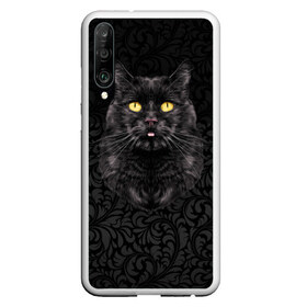 Чехол для Honor P30 с принтом Чёрный котик , Силикон | Область печати: задняя сторона чехла, без боковых панелей | кошка | чёрная