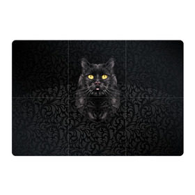 Магнитный плакат 3Х2 с принтом Чёрный котик , Полимерный материал с магнитным слоем | 6 деталей размером 9*9 см | Тематика изображения на принте: кошка | чёрная