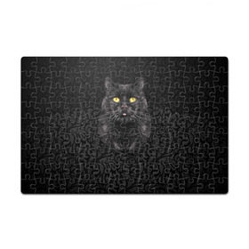 Пазл магнитный 126 элементов с принтом Чёрный котик , полимерный материал с магнитным слоем | 126 деталей, размер изделия —  180*270 мм | Тематика изображения на принте: кошка | чёрная