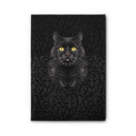 Обложка для автодокументов с принтом Чёрный котик , натуральная кожа |  размер 19,9*13 см; внутри 4 больших “конверта” для документов и один маленький отдел — туда идеально встанут права | Тематика изображения на принте: кошка | чёрная