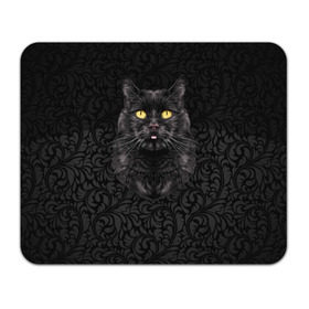 Коврик прямоугольный с принтом Чёрный котик , натуральный каучук | размер 230 х 185 мм; запечатка лицевой стороны | Тематика изображения на принте: кошка | чёрная