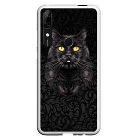 Чехол для Honor P Smart Z с принтом Чёрный котик , Силикон | Область печати: задняя сторона чехла, без боковых панелей | кошка | чёрная