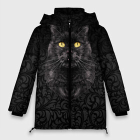 Женская зимняя куртка 3D с принтом Чёрный котик , верх — 100% полиэстер; подкладка — 100% полиэстер; утеплитель — 100% полиэстер | длина ниже бедра, силуэт Оверсайз. Есть воротник-стойка, отстегивающийся капюшон и ветрозащитная планка. 

Боковые карманы с листочкой на кнопках и внутренний карман на молнии | кошка | чёрная