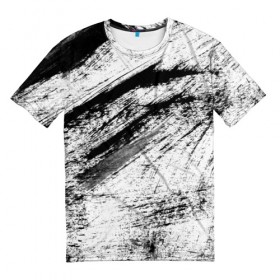 Мужская футболка 3D с принтом gray&black colors , 100% полиэфир | прямой крой, круглый вырез горловины, длина до линии бедер | abstraction | watercolor | абстракция красок | акварель | брызги красок | живопись | краска | потертость красок | размытые краски | текстуры | черно белый | яркие | яркие краски