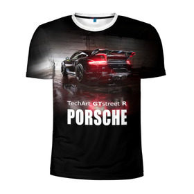 Мужская футболка 3D спортивная с принтом Porsche GTstreet R , 100% полиэстер с улучшенными характеристиками | приталенный силуэт, круглая горловина, широкие плечи, сужается к линии бедра | auto | porsche 911 | turbo s | авто | автомобиль | машина | спорткар | суперкар | тачка