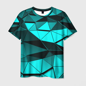 Мужская футболка 3D с принтом Metalic collection , 100% полиэфир | прямой крой, круглый вырез горловины, длина до линии бедер | abstraction | geometry | polygon | абстракция | геометрия | грань | краски | кубик | кубики | линии | мозаика | полигон | разноцветные | ребро | текстура | тени | узор