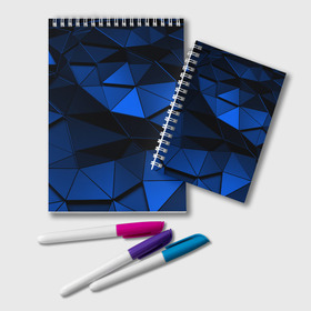 Блокнот с принтом Blue abstraction collection , 100% бумага | 48 листов, плотность листов — 60 г/м2, плотность картонной обложки — 250 г/м2. Листы скреплены удобной пружинной спиралью. Цвет линий — светло-серый
 | abstraction | geometry | polygon | абстракция | геометрия | грань | краски | кубик | кубики | линии | мозаика | полигон | разноцветные | ребро | текстура | тени | узор
