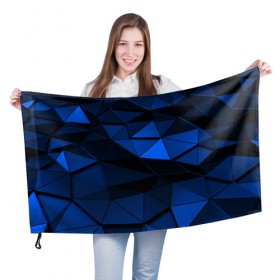 Флаг 3D с принтом Blue abstraction collection , 100% полиэстер | плотность ткани — 95 г/м2, размер — 67 х 109 см. Принт наносится с одной стороны | abstraction | geometry | polygon | абстракция | геометрия | грань | краски | кубик | кубики | линии | мозаика | полигон | разноцветные | ребро | текстура | тени | узор