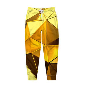 Мужские брюки 3D с принтом Gold texture , 100% полиэстер | манжеты по низу, эластичный пояс регулируется шнурком, по бокам два кармана без застежек, внутренняя часть кармана из мелкой сетки | 