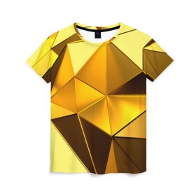 Женская футболка 3D с принтом Gold texture , 100% полиэфир ( синтетическое хлопкоподобное полотно) | прямой крой, круглый вырез горловины, длина до линии бедер | 
