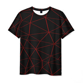 Мужская футболка 3D с принтом Сетка , 100% полиэфир | прямой крой, круглый вырез горловины, длина до линии бедер | abstraction | geometry | polygon | абстракция | геометрия | грань | краски | кубик | кубики | линии | мозаика | полигон | разноцветные | ребро | текстура | тени | узор