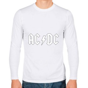 Мужской лонгслив хлопок с принтом AC/DC , 100% хлопок |  | ac dc | acdc | high voltage | ангус | металл | рок | фсвс | эй си ди си | эйсидиси | янг