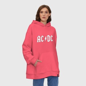 Худи SuperOversize хлопок с принтом AC/DC , 70% хлопок, 30% полиэстер, мягкий начес внутри | карман-кенгуру, эластичная резинка на манжетах и по нижней кромке, двухслойный капюшон
 | ac dc | acdc | high voltage | ангус | металл | рок | фсвс | эй си ди си | эйсидиси | янг