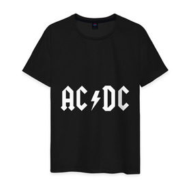Мужская футболка хлопок с принтом AC/DC , 100% хлопок | прямой крой, круглый вырез горловины, длина до линии бедер, слегка спущенное плечо. | ac dc | acdc | high voltage | ангус | металл | рок | фсвс | эй си ди си | эйсидиси | янг