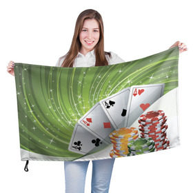 Флаг 3D с принтом Покер Старс , 100% полиэстер | плотность ткани — 95 г/м2, размер — 67 х 109 см. Принт наносится с одной стороны | игра | казино | каре | карты | роял | сет | стрит | туз | удача | флеш | фул | хаус