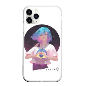 Чехол для iPhone 11 Pro матовый с принтом Earth - CHAN Земля - Чан , Силикон |  | anume | chan | eartg | nasa | анимэ | земля | космос | наса | планета | тян | чан