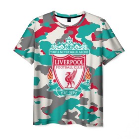 Мужская футболка 3D с принтом FC Liverpool , 100% полиэфир | прямой крой, круглый вырез горловины, длина до линии бедер | england | football | liverpool fc | logo | sport | англия | арт | камуфляж | ливерпуль | лига | лого | милитари | спорт | текстура | фк | футбол | футбольный клуб | эмблема