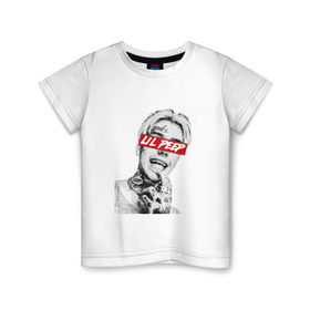 Детская футболка хлопок с принтом lil peep , 100% хлопок | круглый вырез горловины, полуприлегающий силуэт, длина до линии бедер | Тематика изображения на принте: lil peep | лил пип | маленький пип