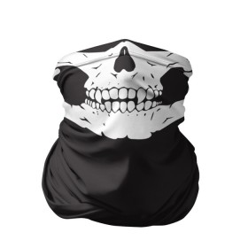 Бандана-труба 3D с принтом Череп маска черная , 100% полиэстер, ткань с особыми свойствами — Activecool | плотность 150‒180 г/м2; хорошо тянется, но сохраняет форму | mask | skull | skull mask | маска | череп | череп маска