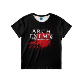 Детская футболка 3D с принтом Arch Enemy , 100% гипоаллергенный полиэфир | прямой крой, круглый вырез горловины, длина до линии бедер, чуть спущенное плечо, ткань немного тянется | arch enemy | band | blood | metal | music | rock | атрибутика | группа | кровь | метал | музыка | рок