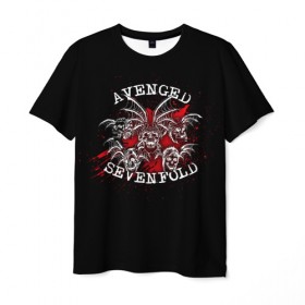 Мужская футболка 3D с принтом Avenged Sevenfold , 100% полиэфир | прямой крой, круглый вырез горловины, длина до линии бедер | 