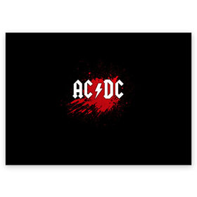 Поздравительная открытка с принтом AC/DC , 100% бумага | плотность бумаги 280 г/м2, матовая, на обратной стороне линовка и место для марки
 | 