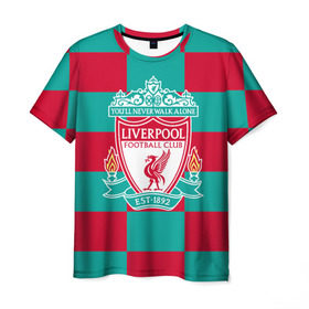 Мужская футболка 3D с принтом ФК Ливерпуль , 100% полиэфир | прямой крой, круглый вырез горловины, длина до линии бедер | england | fc | англия | ливерпуль | фк