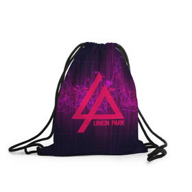 Рюкзак-мешок 3D с принтом LP neon wave , 100% полиэстер | плотность ткани — 200 г/м2, размер — 35 х 45 см; лямки — толстые шнурки, застежка на шнуровке, без карманов и подкладки | линкин парк | лого