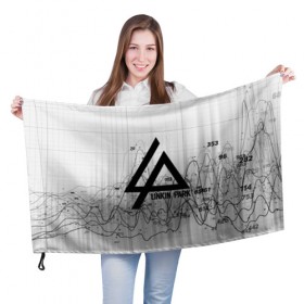 Флаг 3D с принтом Linkin Park black&gray 2018 , 100% полиэстер | плотность ткани — 95 г/м2, размер — 67 х 109 см. Принт наносится с одной стороны | 