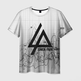 Мужская футболка 3D с принтом Linkin Park black&gray 2018 , 100% полиэфир | прямой крой, круглый вырез горловины, длина до линии бедер | 
