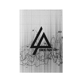 Обложка для паспорта матовая кожа с принтом Linkin Park black&gray 2018 , натуральная матовая кожа | размер 19,3 х 13,7 см; прозрачные пластиковые крепления | Тематика изображения на принте: 