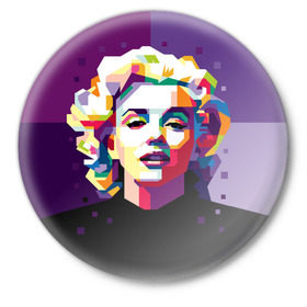 Значок с принтом Marilyn Monroe ,  металл | круглая форма, металлическая застежка в виде булавки | girl | marilyn | monroe | usa | актриса | девушка | звезда | монро | мэрилин | певица | сша