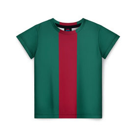 Детская футболка 3D с принтом Зеленый/бордовый , 100% гипоаллергенный полиэфир | прямой крой, круглый вырез горловины, длина до линии бедер, чуть спущенное плечо, ткань немного тянется | gucci | гучи | гуччи | полосы
