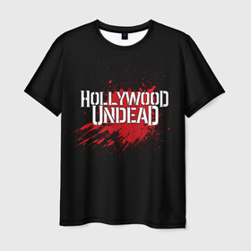Мужская футболка 3D с принтом Hollywood Undead , 100% полиэфир | прямой крой, круглый вырез горловины, длина до линии бедер | band | blood | hollywood undead | metal | music | rock | атрибутика | группа | кровь | метал | музыка | рок