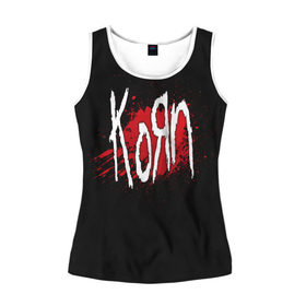 Женская майка 3D с принтом Korn , 100% полиэстер | круглая горловина, прямой силуэт, длина до линии бедра | band | blood | korn | metal | music | rock | атрибутика | группа | кровь | метал | музыка | рок